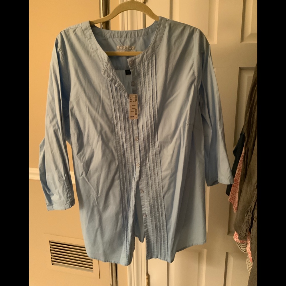 Avenue Plus Size Blue Signature Shirt